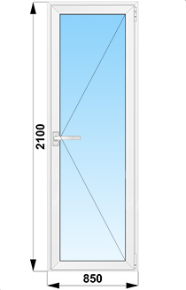 Входные уличные двери одностворчатые стеклянные 850x2100